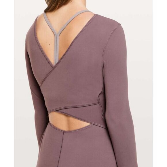 LULULEMON Contour Dress Nulu Size 4 Antique Bark - Picture 3 of 7